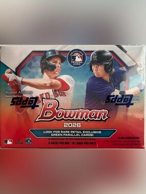 Topps 2026 Bowman Baseball Retail Box 60 Cards (6Pks) Chase Anime Insert Set!!